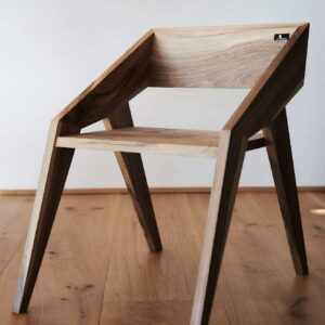 Walnut designer chair